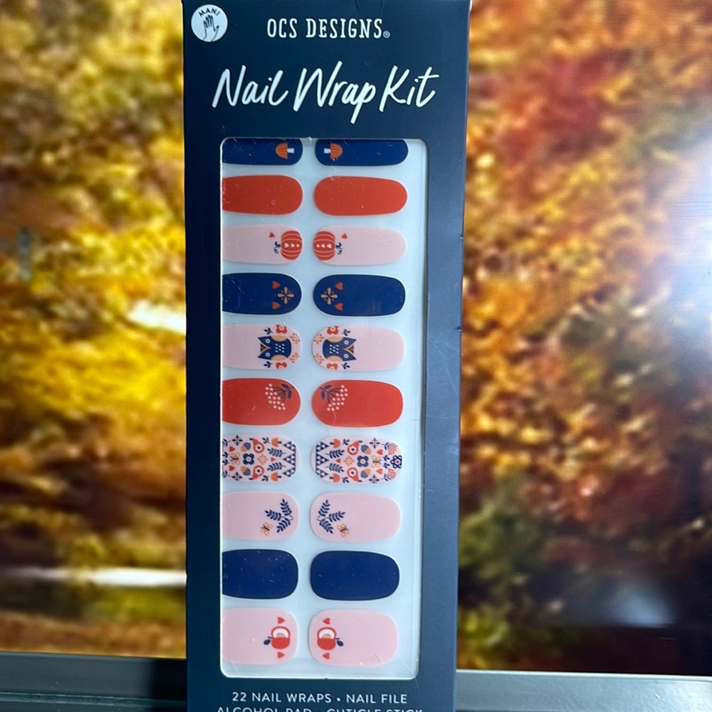 OCS Designs ~ 22 Nail Wrap Kit ~ Style Fall Folk Art ~ BNIB